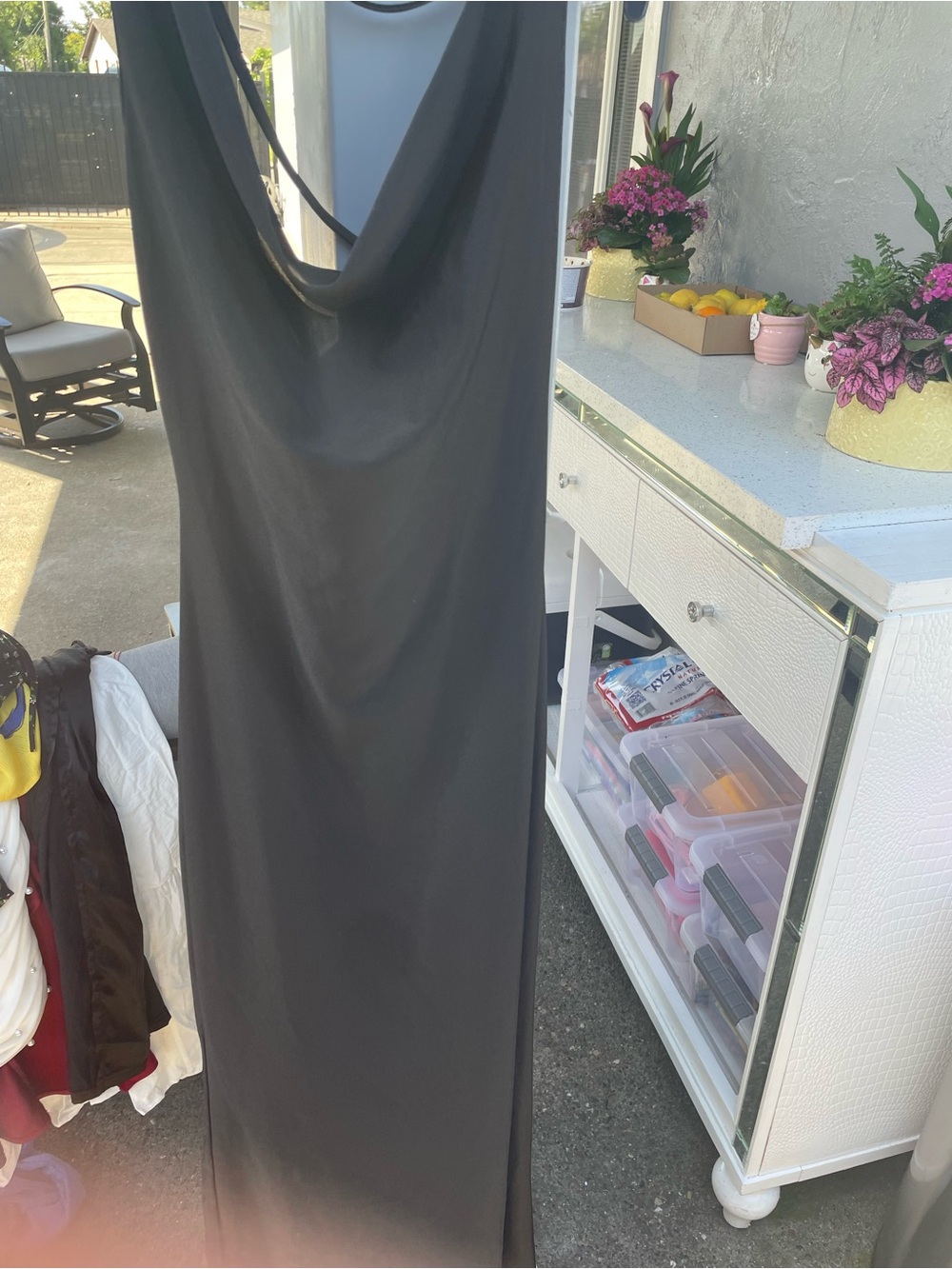 Classic Black Women's Cowl Neck Dress